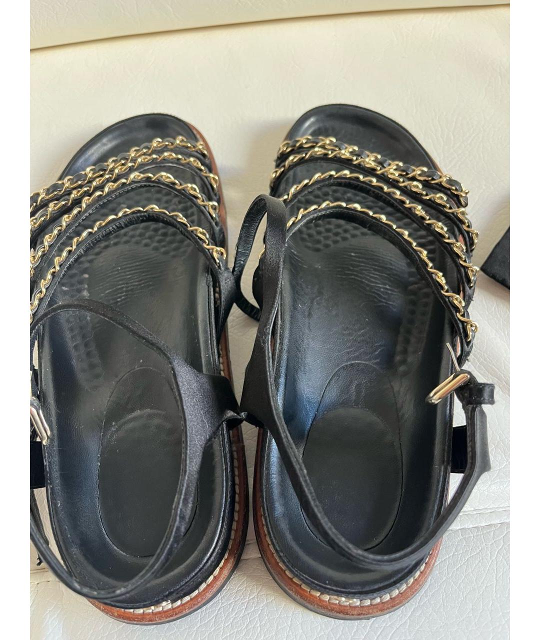 CHANEL Черные сандалии, фото 3