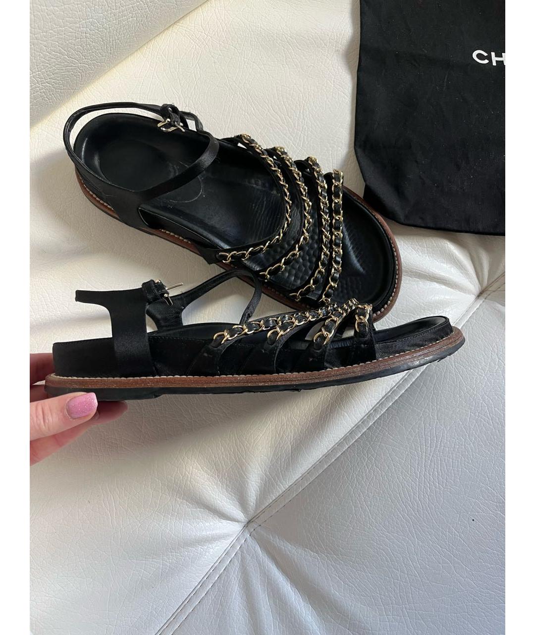 CHANEL Черные сандалии, фото 9
