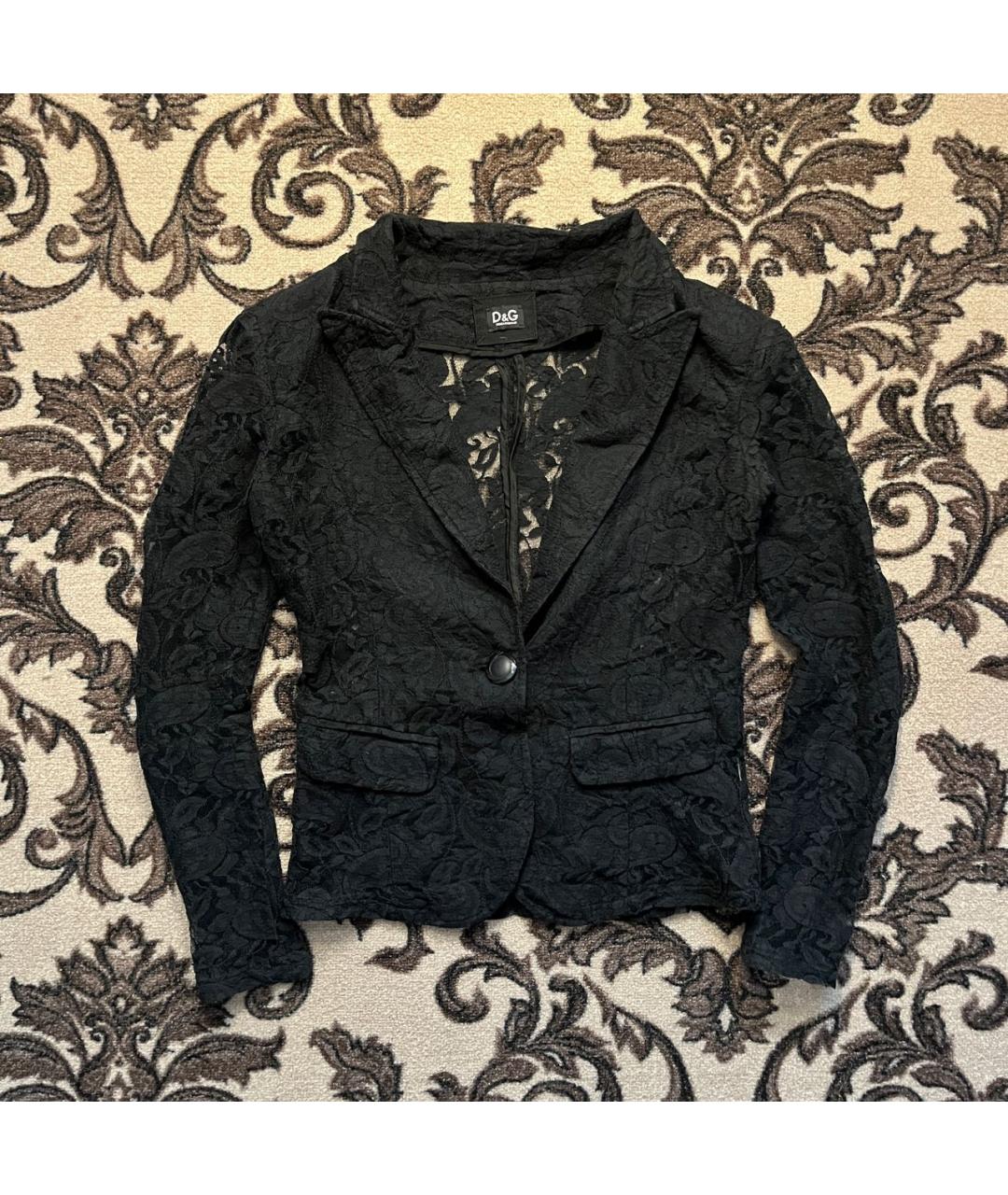 DOLCE&GABBANA Черный кружевной жакет/пиджак, фото 5