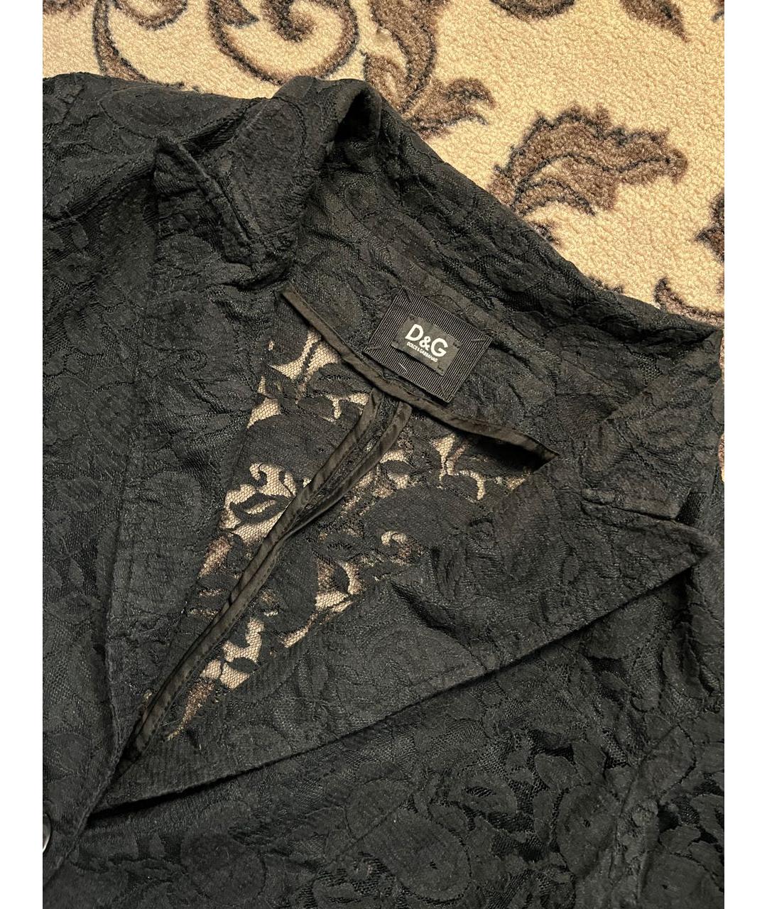 DOLCE&GABBANA Черный кружевной жакет/пиджак, фото 3