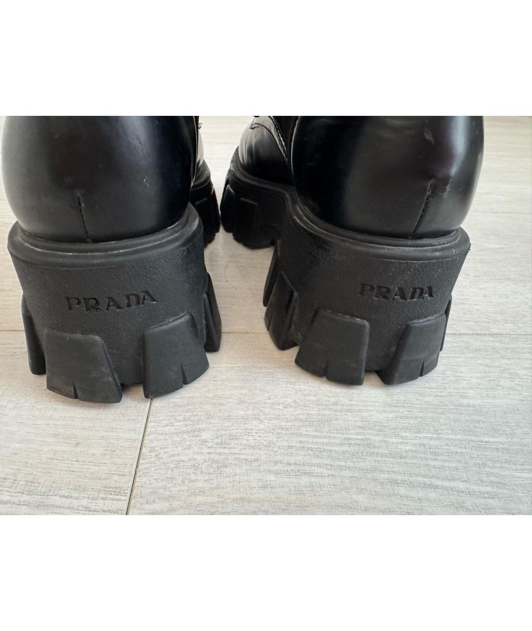 PRADA Черные кожаные ботинки, фото 4
