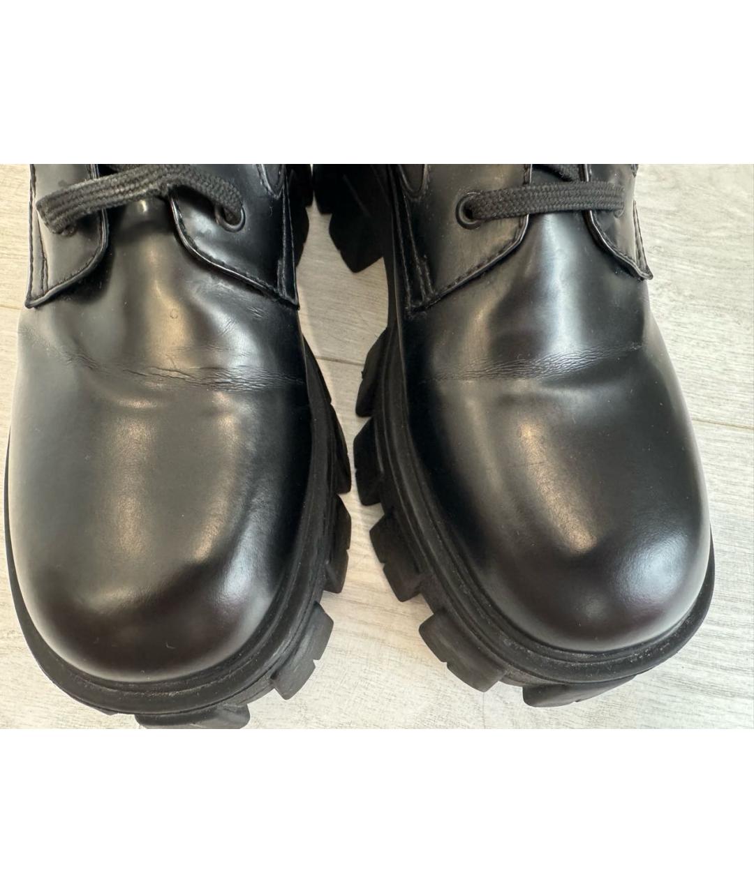 PRADA Черные кожаные ботинки, фото 3