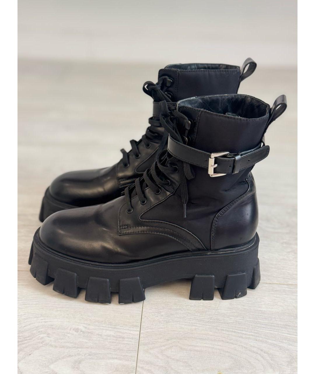 PRADA Черные кожаные ботинки, фото 5