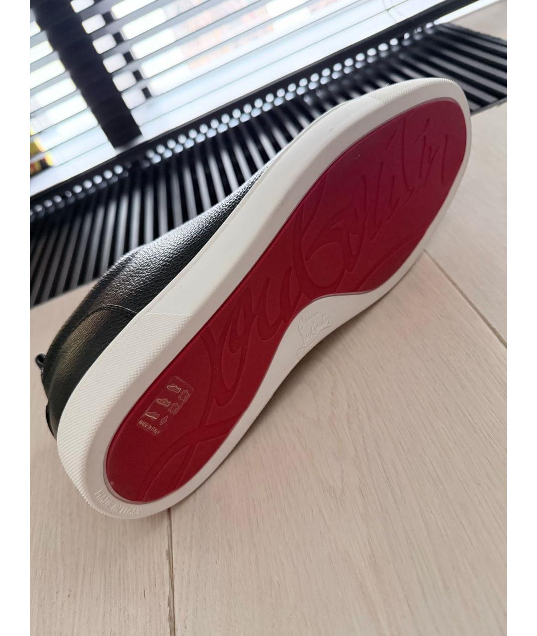 CHRISTIAN LOUBOUTIN Черные кожаные низкие кроссовки / кеды, фото 3