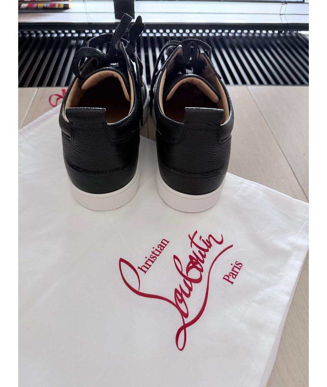 CHRISTIAN LOUBOUTIN Черные кожаные низкие кроссовки / кеды, фото 4