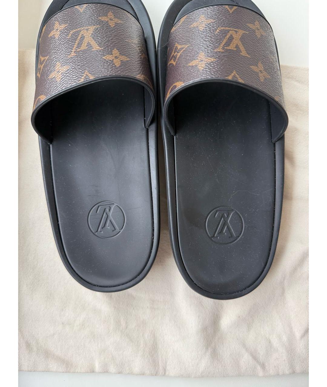 LOUIS VUITTON Коричневые шлепанцы, фото 6