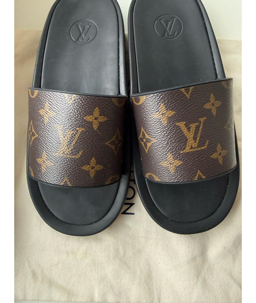 LOUIS VUITTON Коричневые шлепанцы, фото 5
