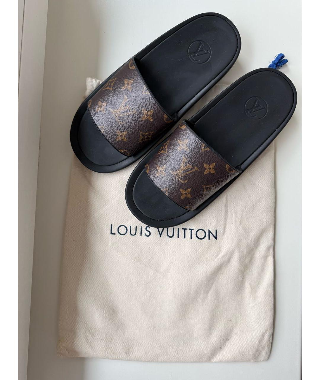 LOUIS VUITTON Коричневые шлепанцы, фото 2