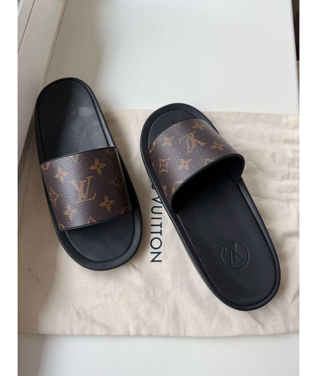 LOUIS VUITTON Коричневые шлепанцы, фото 3