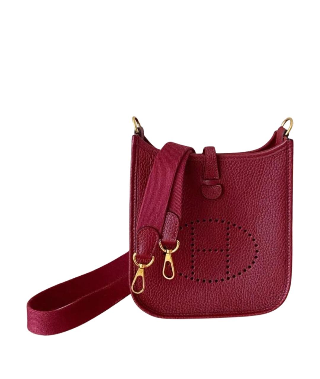 HERMES Красная кожаная сумка через плечо, фото 1