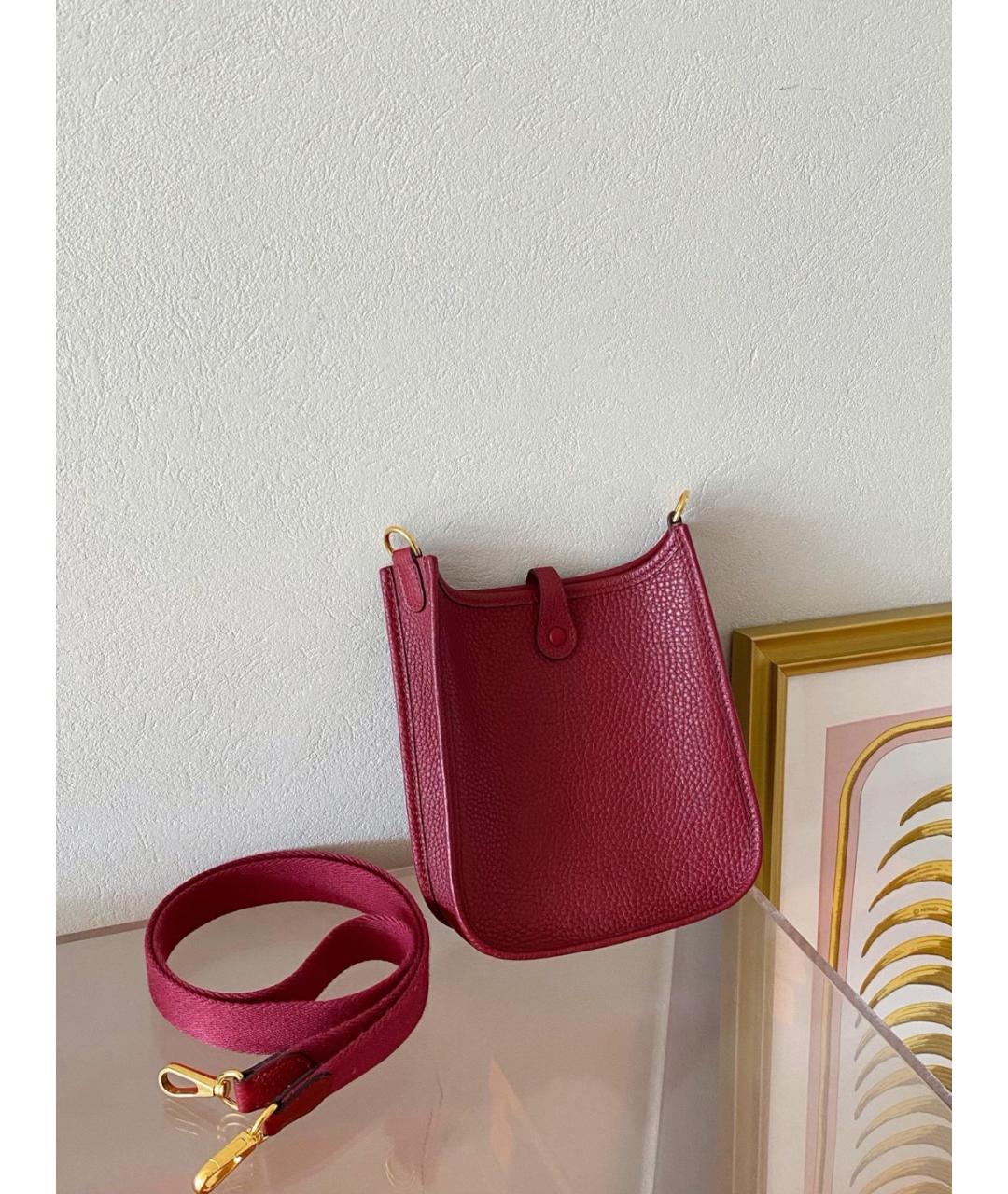 HERMES Красная кожаная сумка через плечо, фото 3