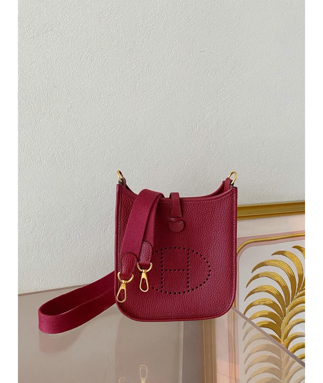 HERMES Красная кожаная сумка через плечо, фото 4