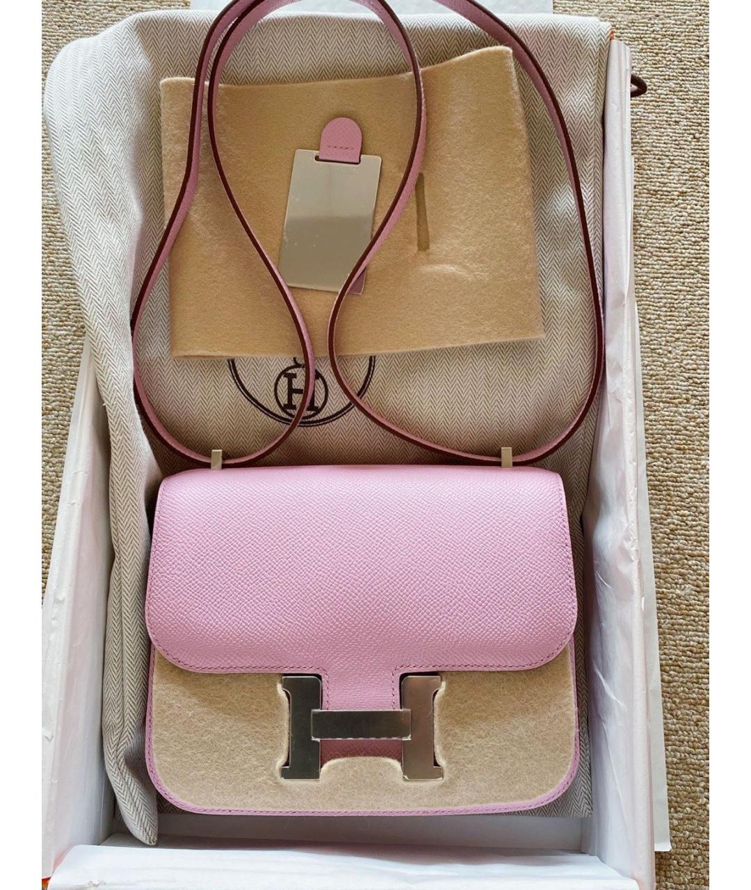 HERMES Розовая кожаная сумка через плечо, фото 4