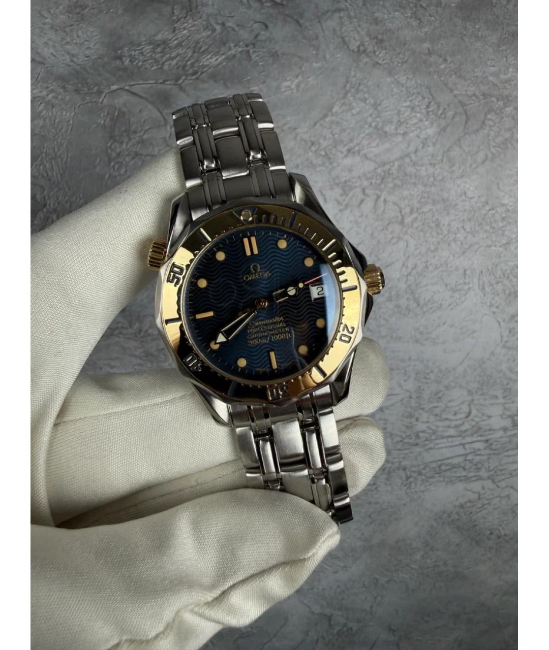 OMEGA Синие часы из желтого золота, фото 2