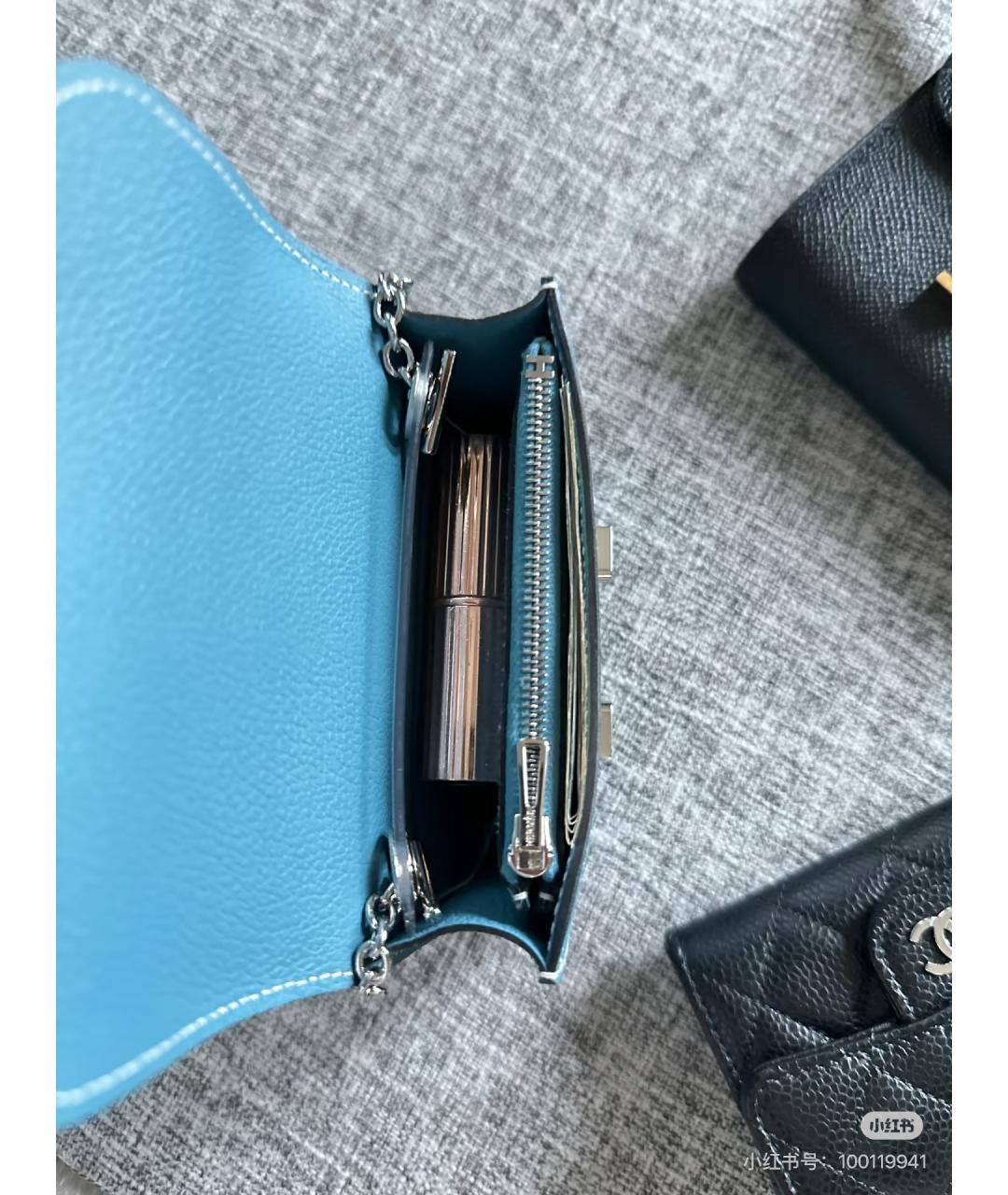 HERMES Синий кожаный кошелек, фото 6