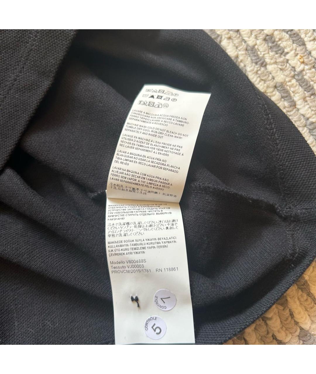 VERSACE Черное хлопковое поло с коротким рукавом, фото 5