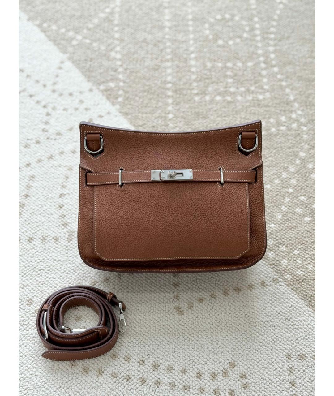 HERMES Коричневая кожаная сумка через плечо, фото 7
