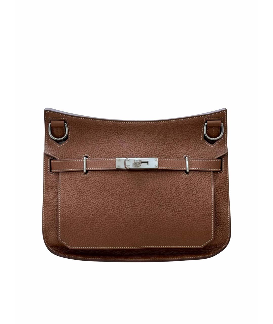 HERMES Коричневая кожаная сумка через плечо, фото 1