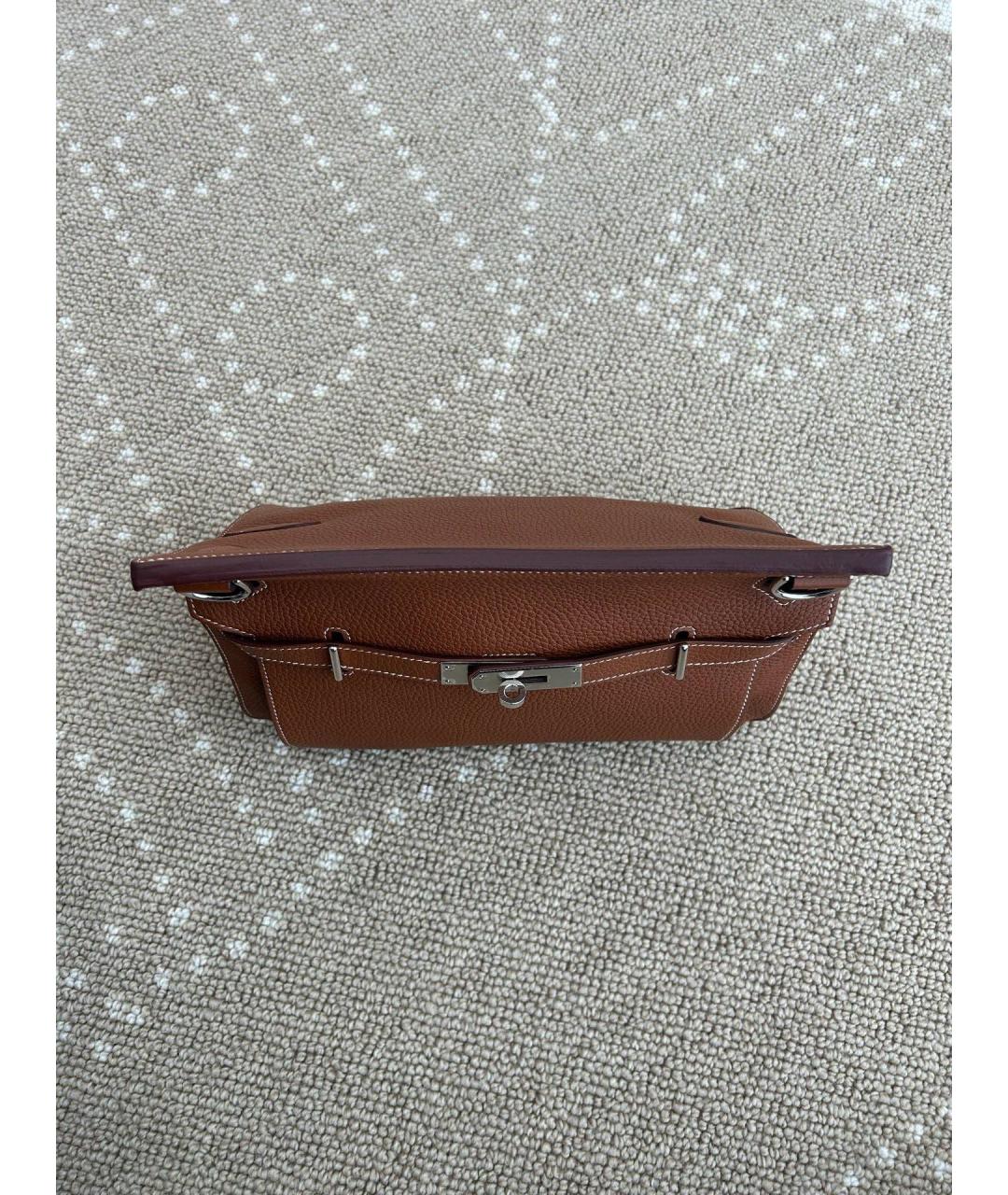 HERMES Коричневая кожаная сумка через плечо, фото 4