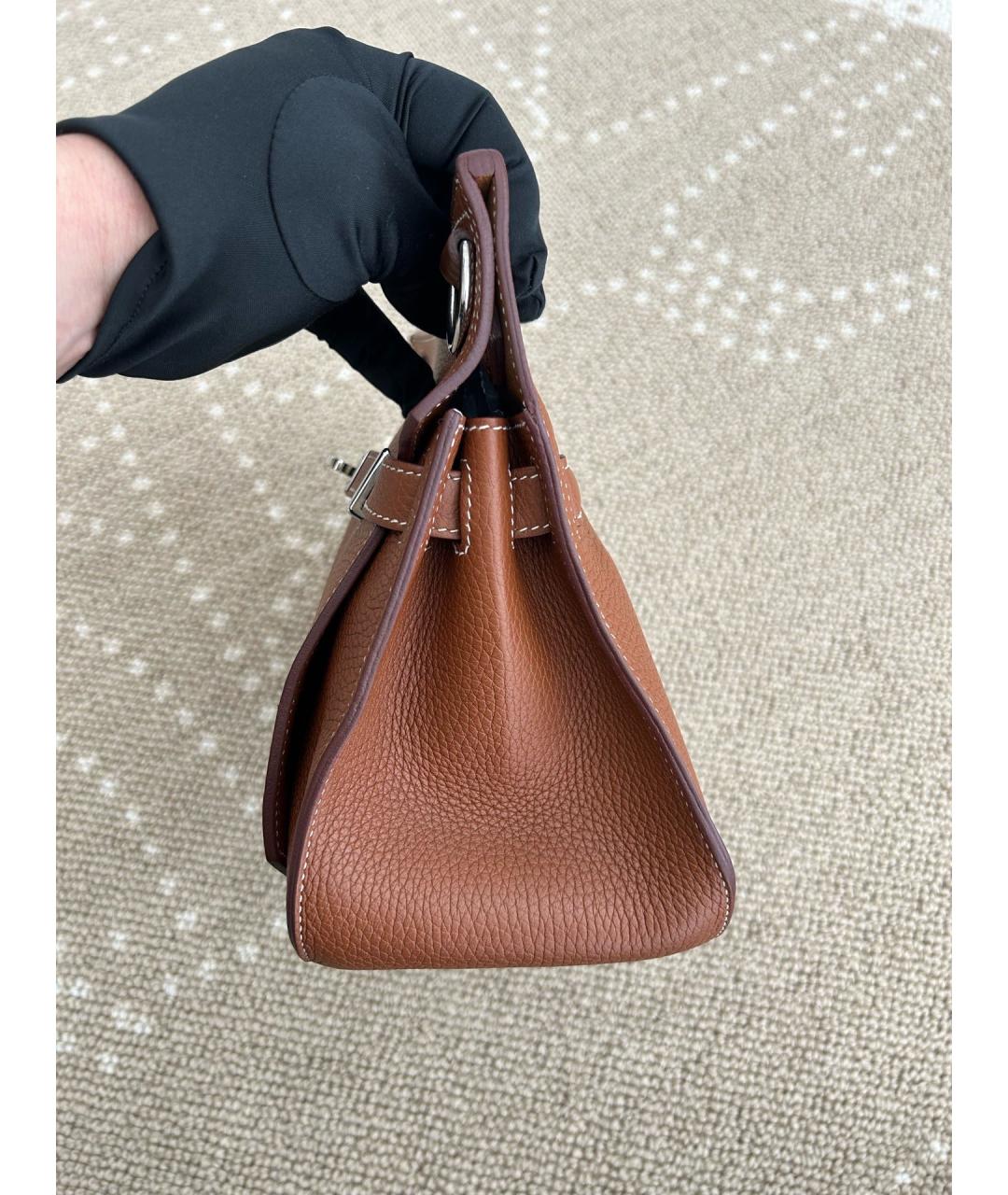 HERMES Коричневая кожаная сумка через плечо, фото 5