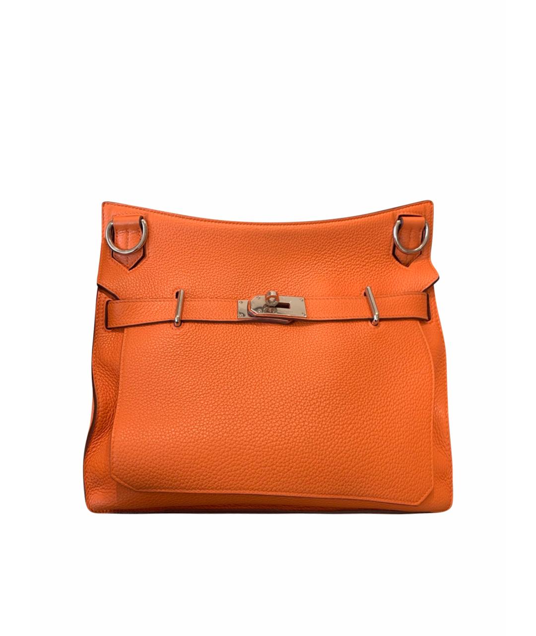 HERMES Оранжевая кожаная сумка через плечо, фото 1