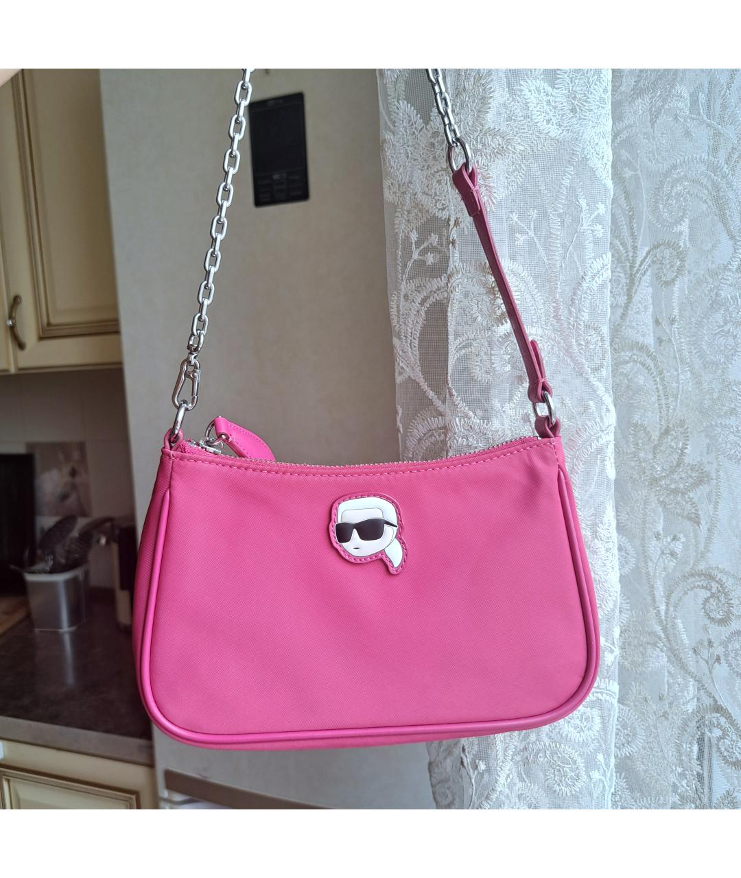 KARL LAGERFELD Фуксия сумка с короткими ручками, фото 4