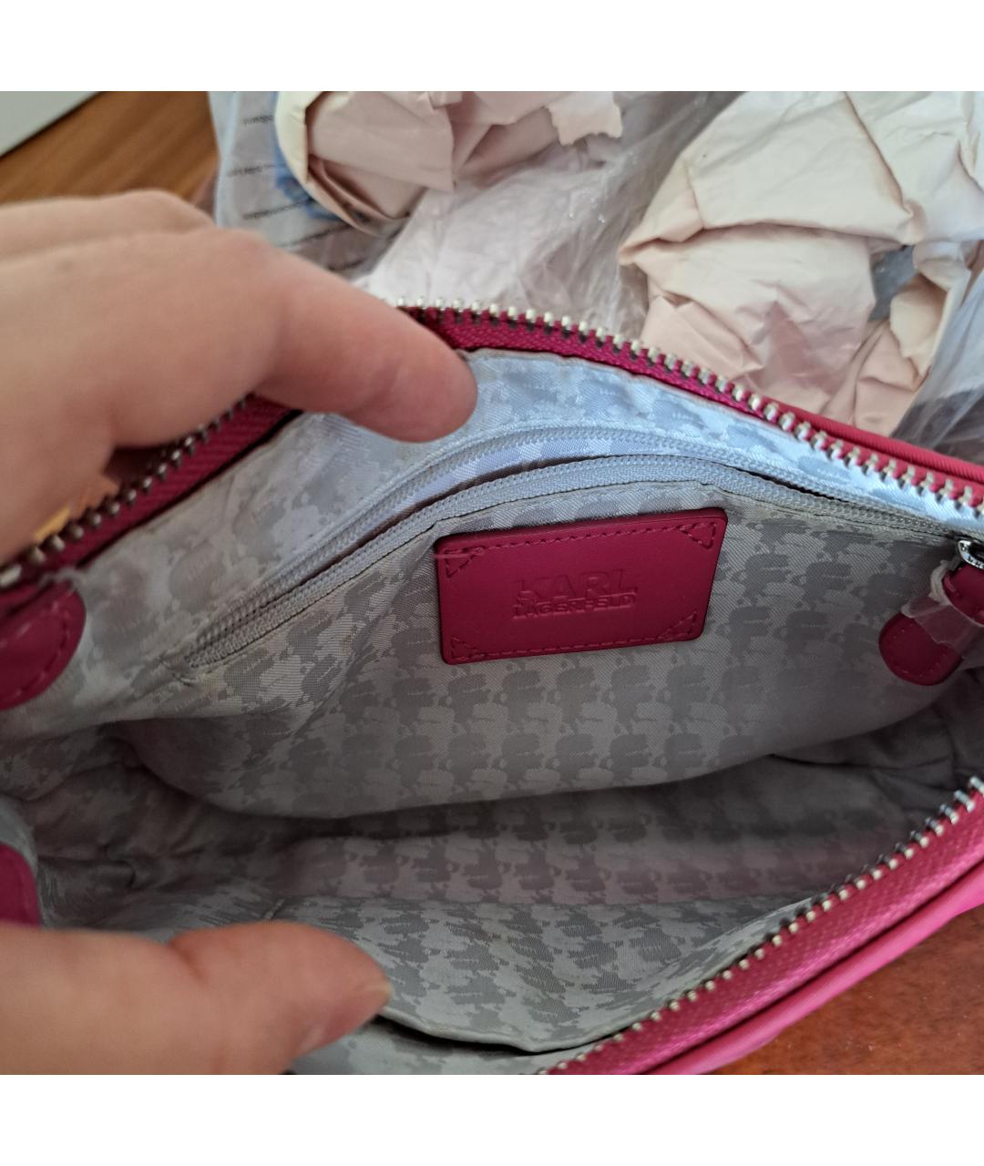 KARL LAGERFELD Фуксия сумка с короткими ручками, фото 3