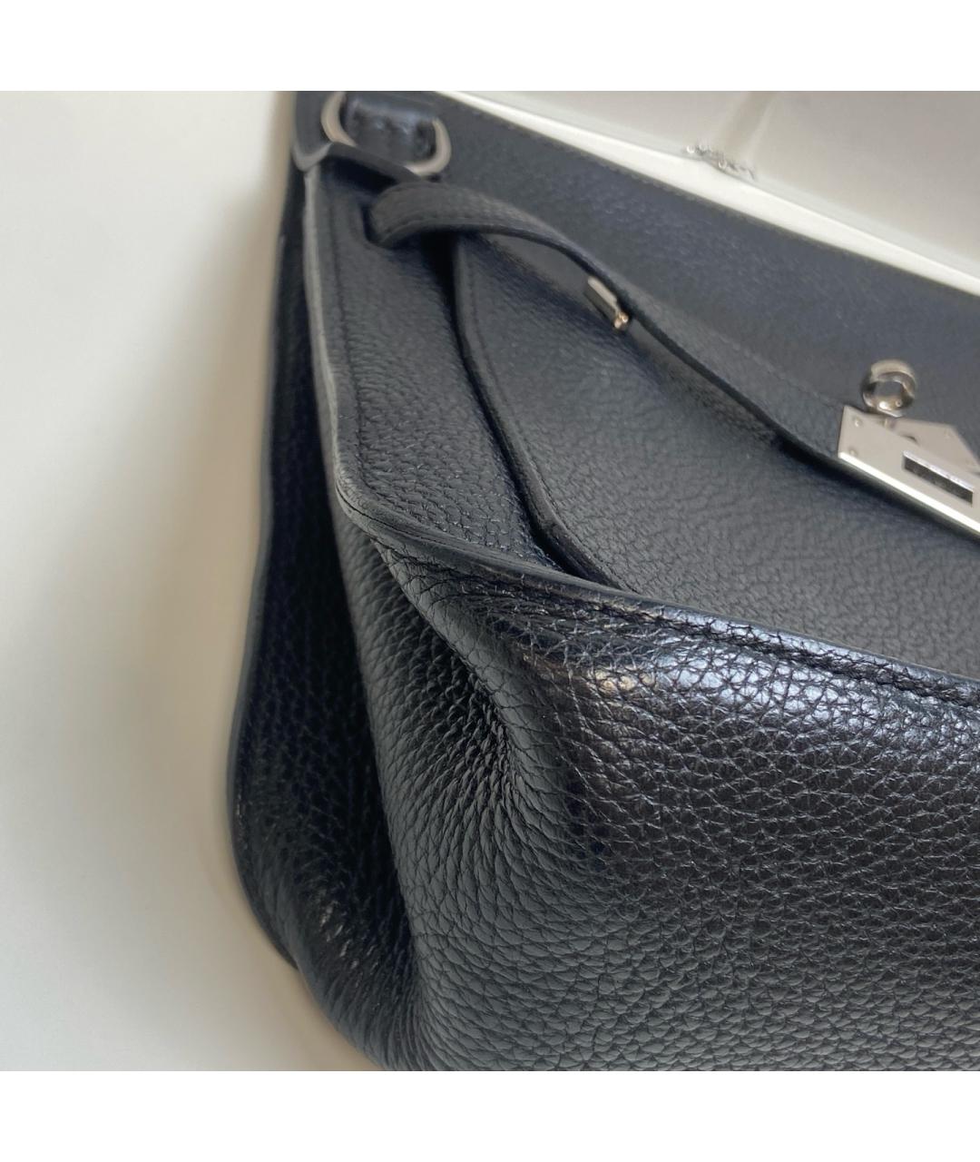 HERMES Черная кожаная сумка через плечо, фото 7