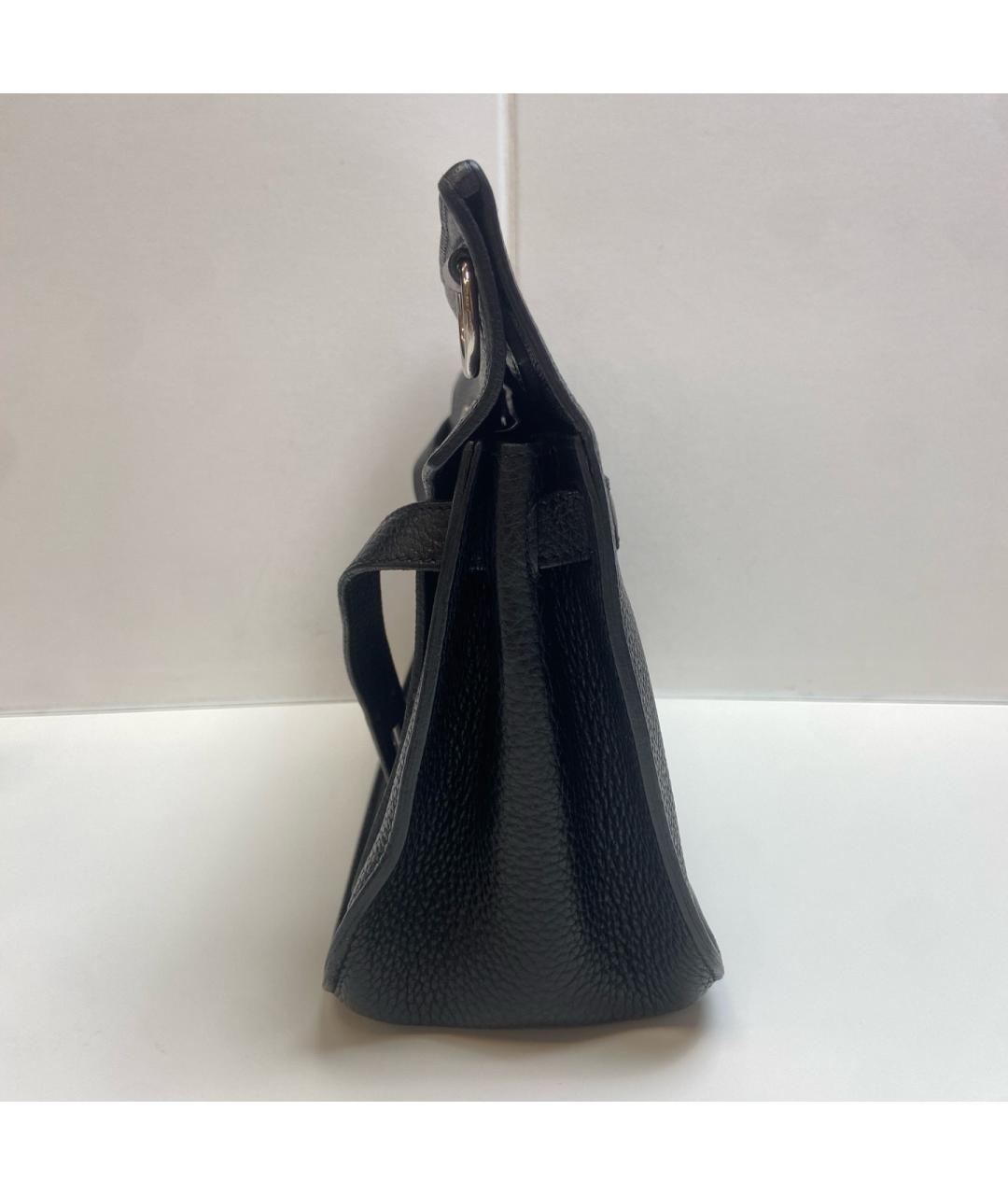 HERMES Черная кожаная сумка через плечо, фото 5