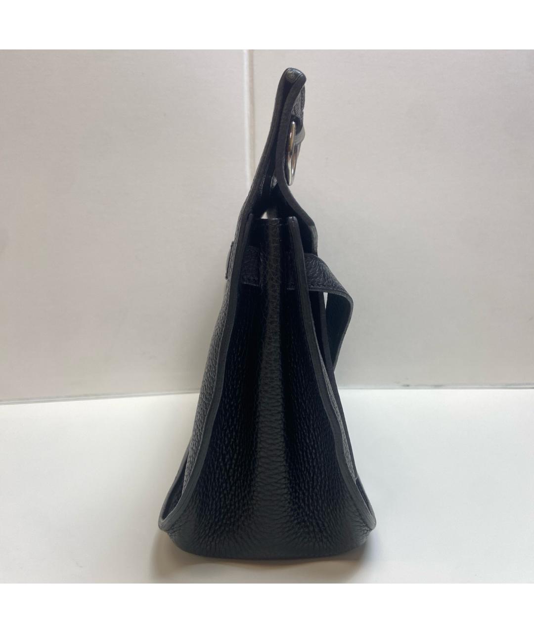 HERMES Черная кожаная сумка через плечо, фото 4