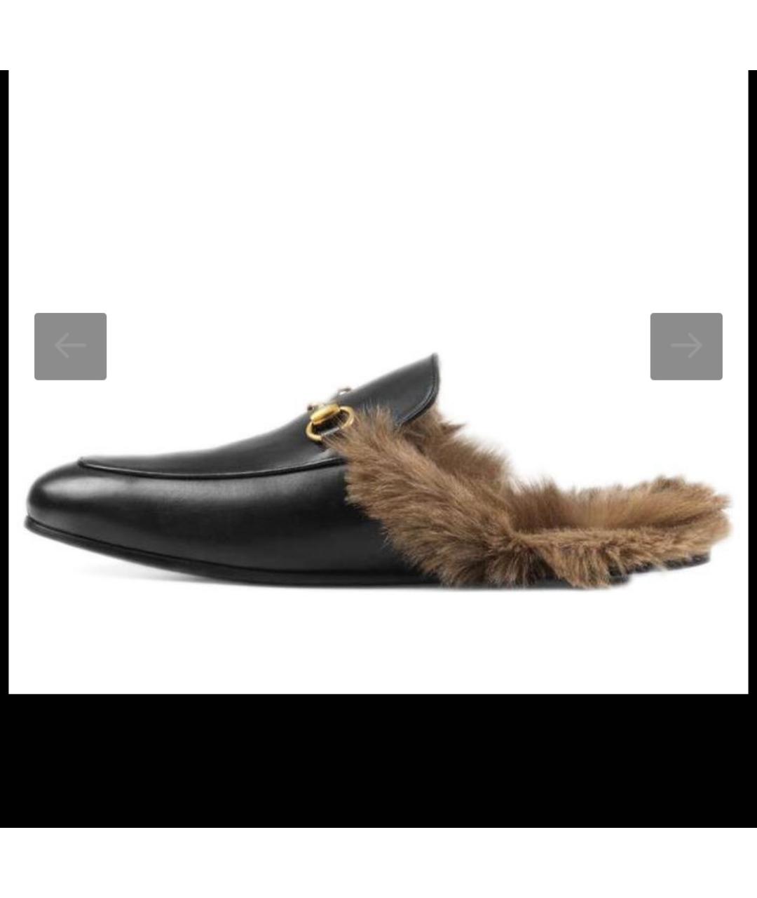 GUCCI Черные кожаные сабо, фото 5