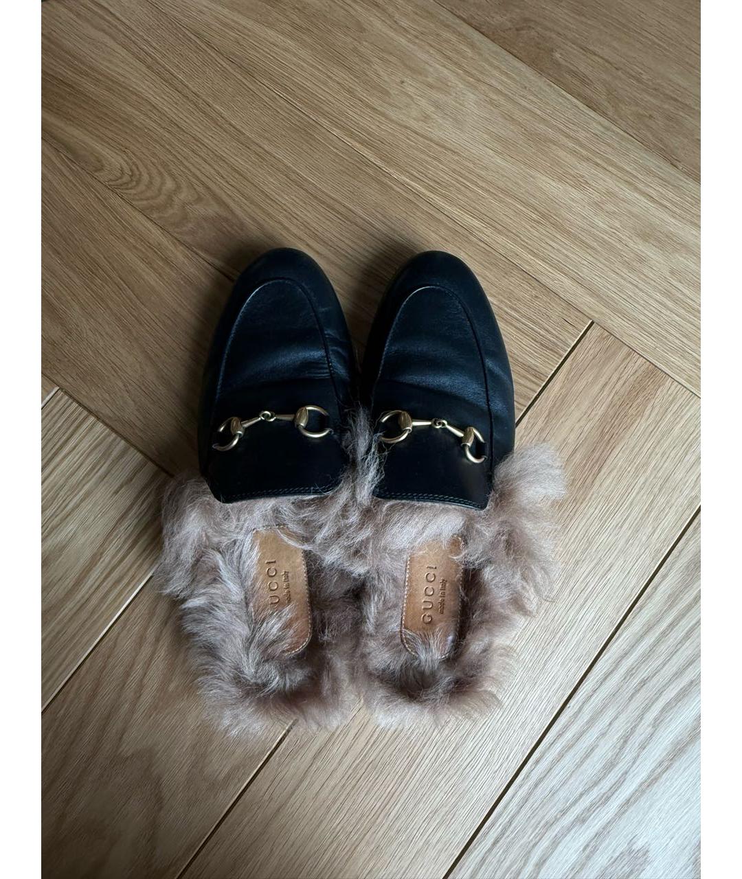 GUCCI Черные кожаные сабо, фото 2