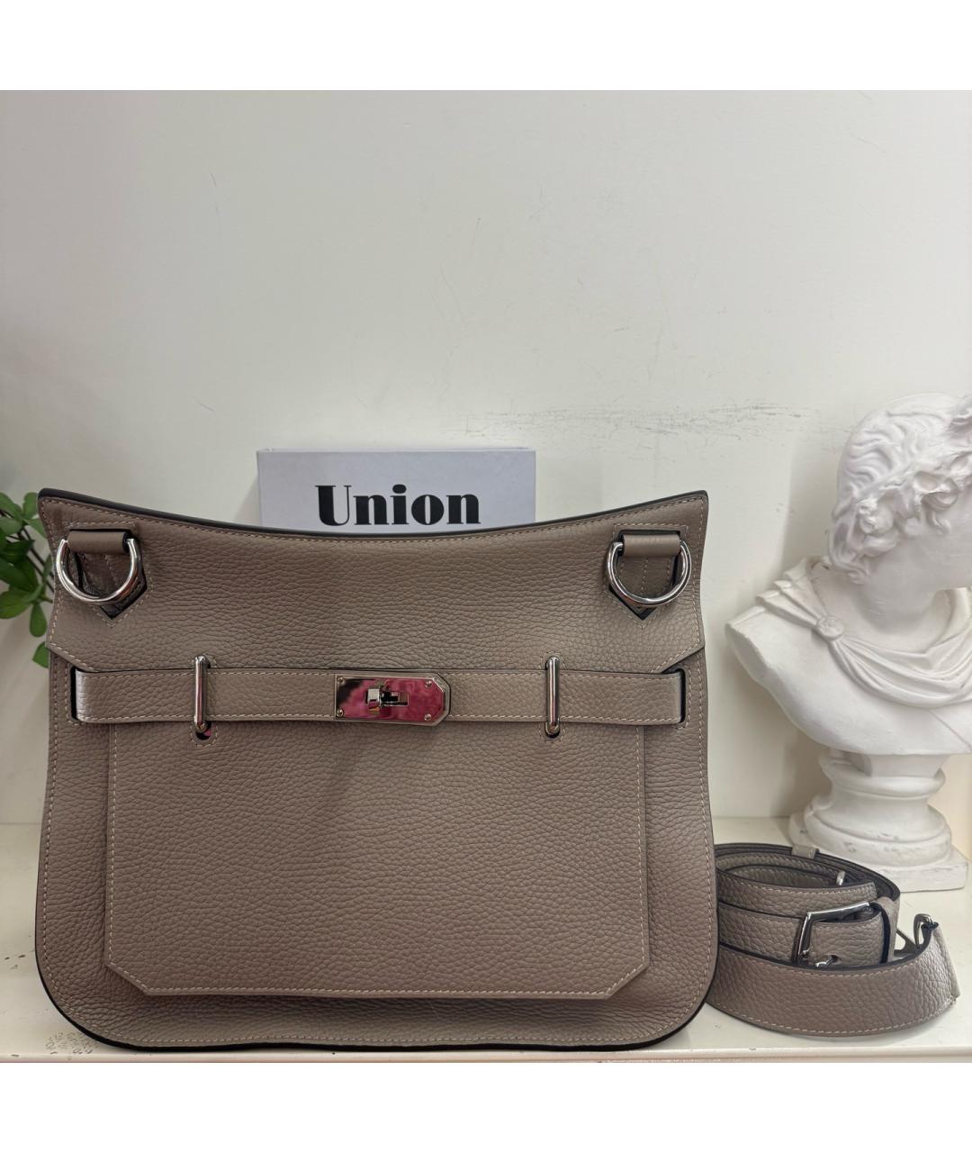 HERMES Серая кожаная сумка через плечо, фото 2