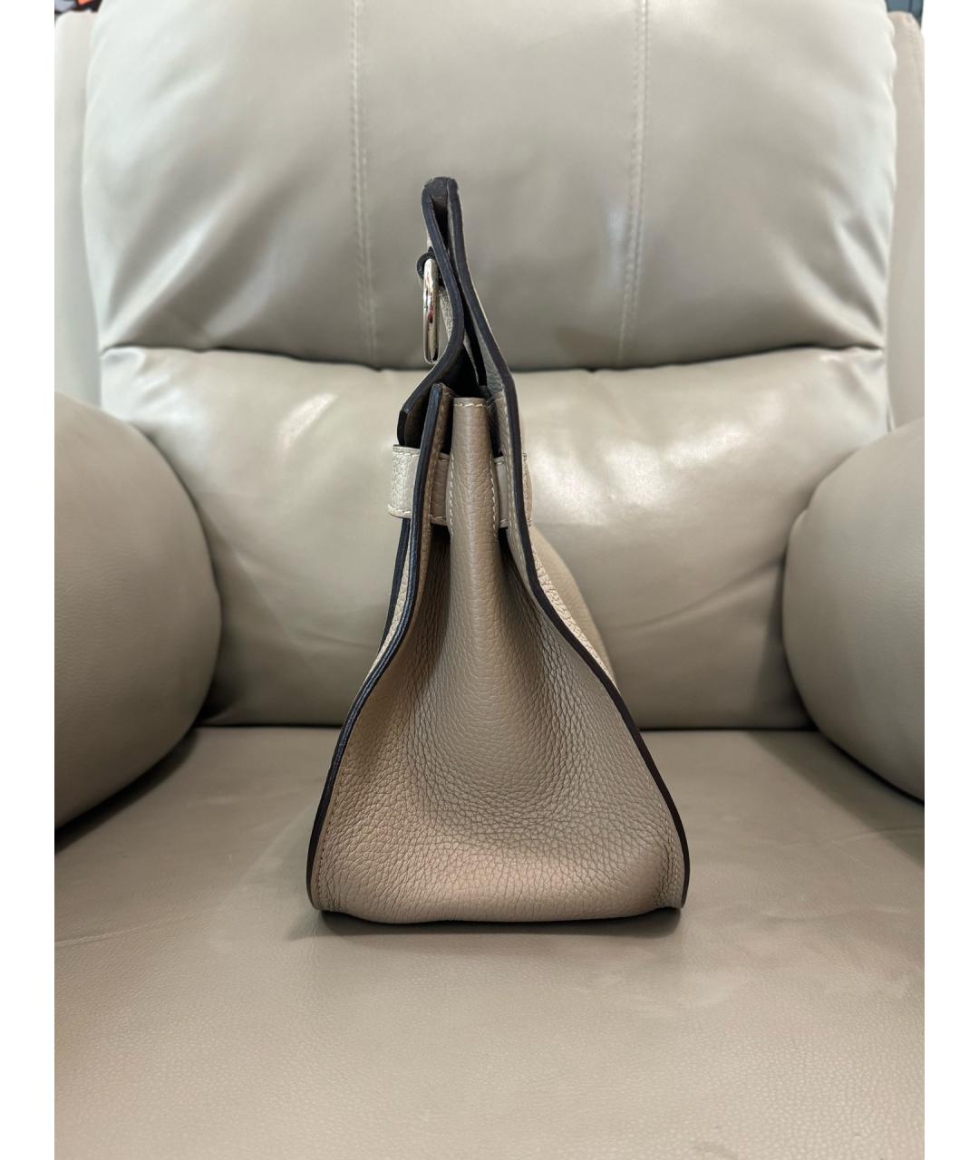 HERMES Серая кожаная сумка через плечо, фото 4