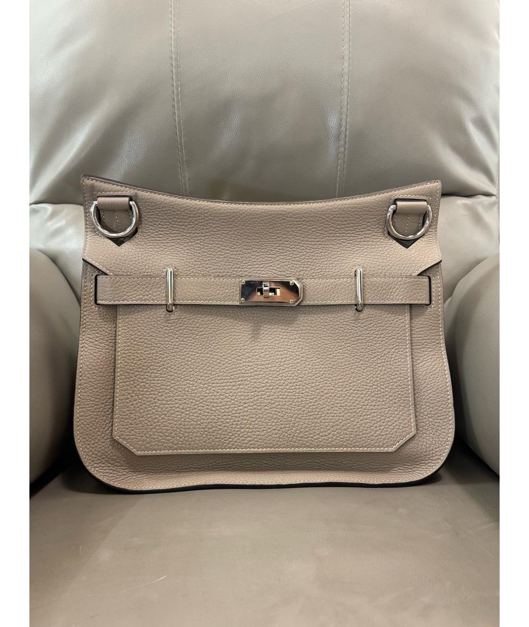 HERMES Серая кожаная сумка через плечо, фото 8