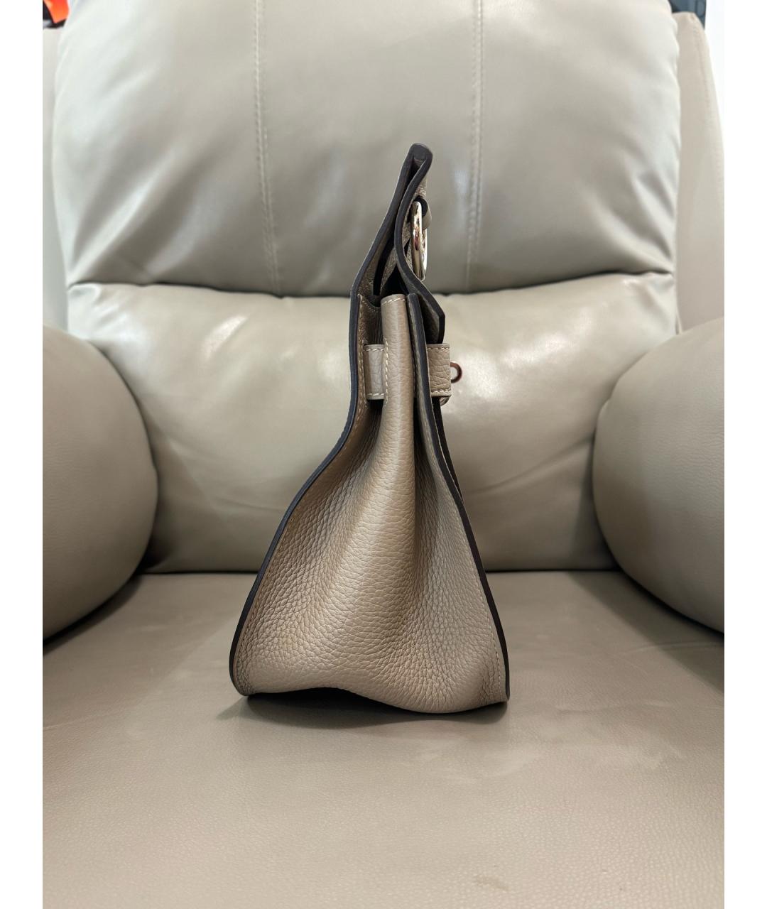 HERMES Серая кожаная сумка через плечо, фото 5