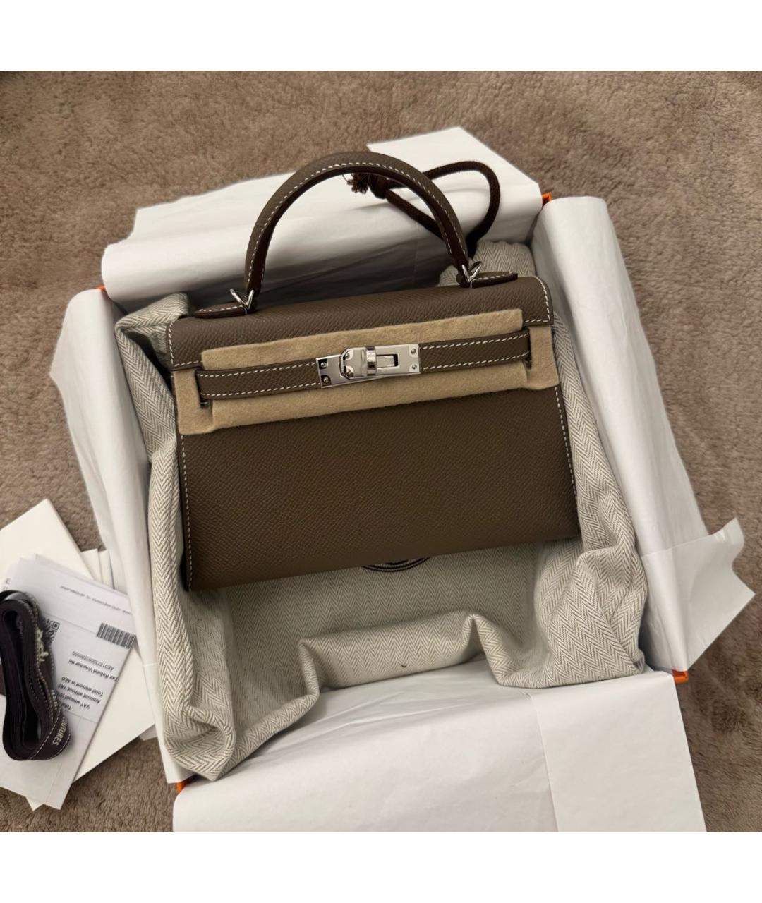 HERMES Коричневая кожаная сумка через плечо, фото 2