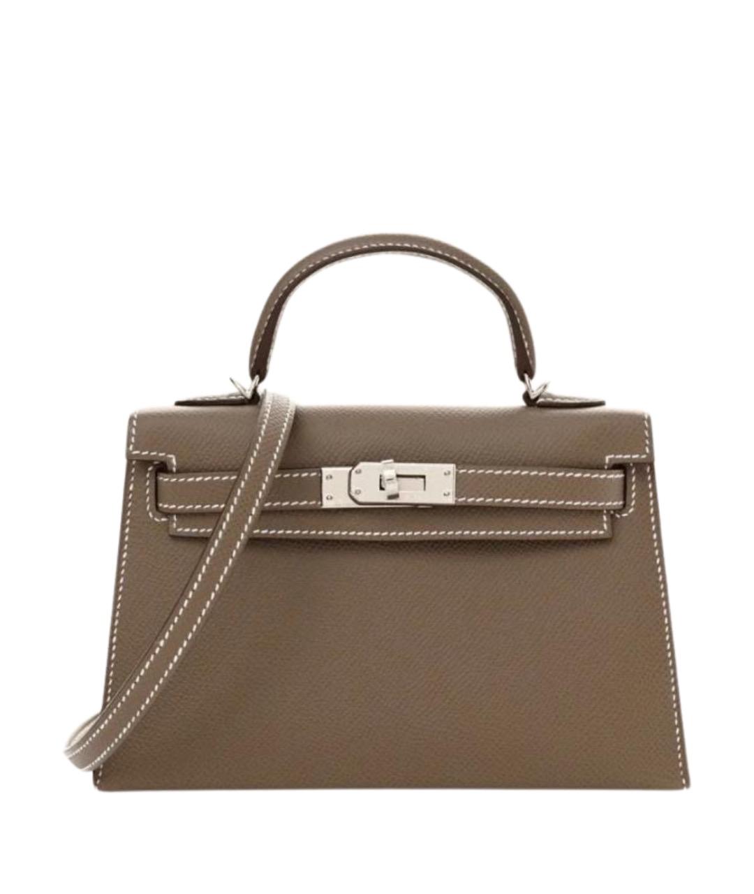 HERMES Коричневая кожаная сумка через плечо, фото 1