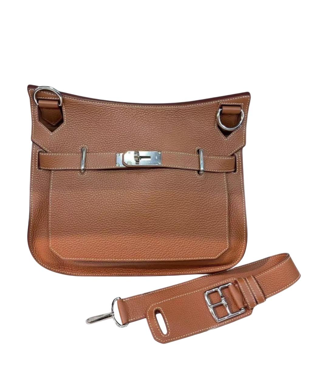 HERMES Коричневая кожаная сумка через плечо, фото 1