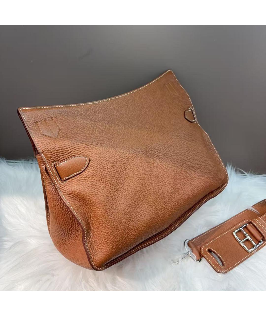 HERMES Коричневая кожаная сумка через плечо, фото 5