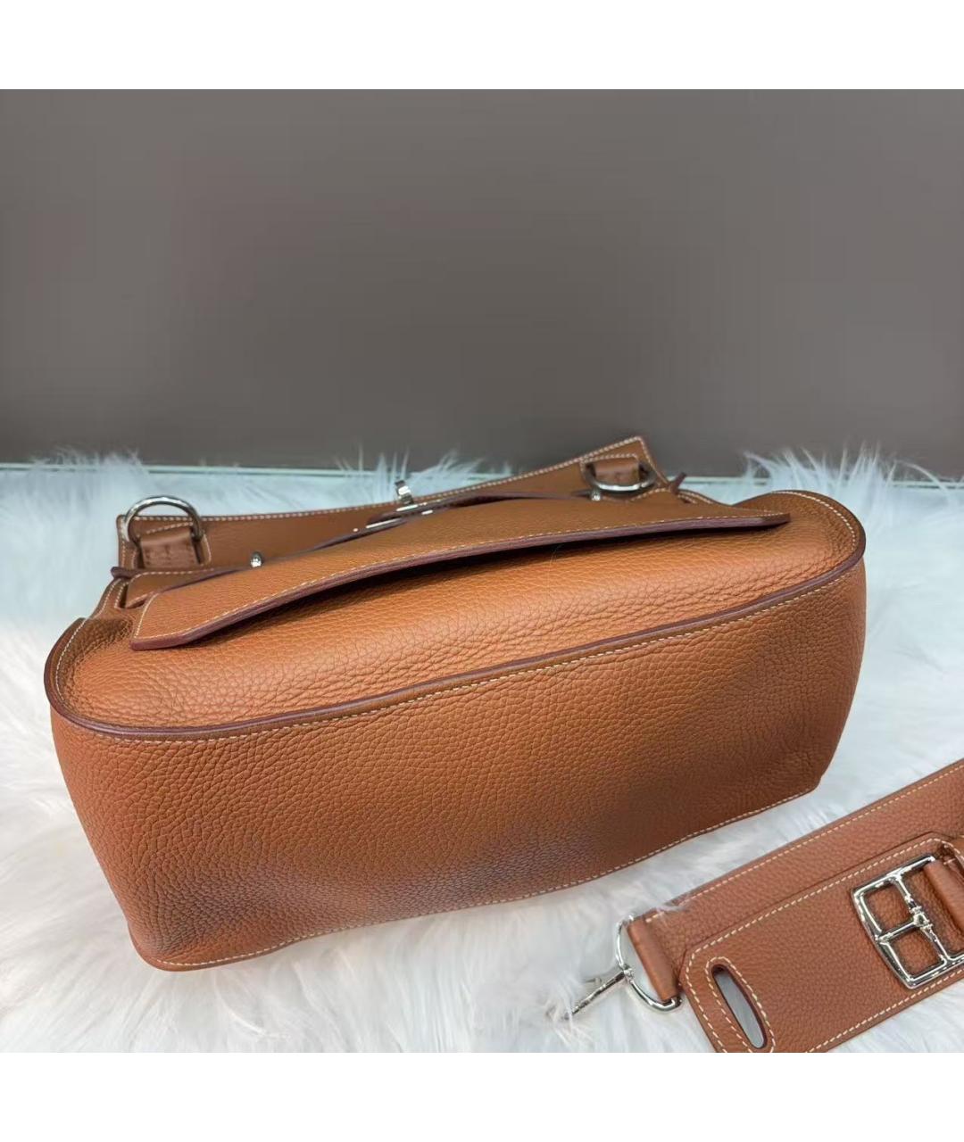 HERMES Коричневая кожаная сумка через плечо, фото 4