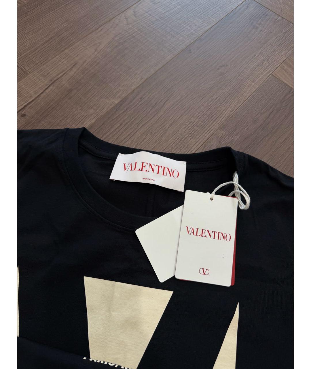VALENTINO BEAUTY Черная хлопковая футболка, фото 3