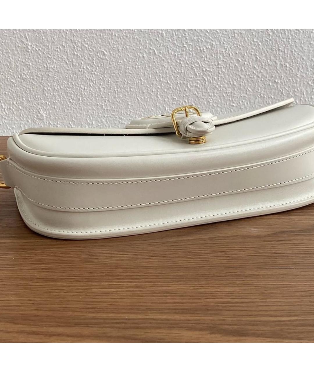 CHRISTIAN DIOR Белая кожаная сумка через плечо, фото 5