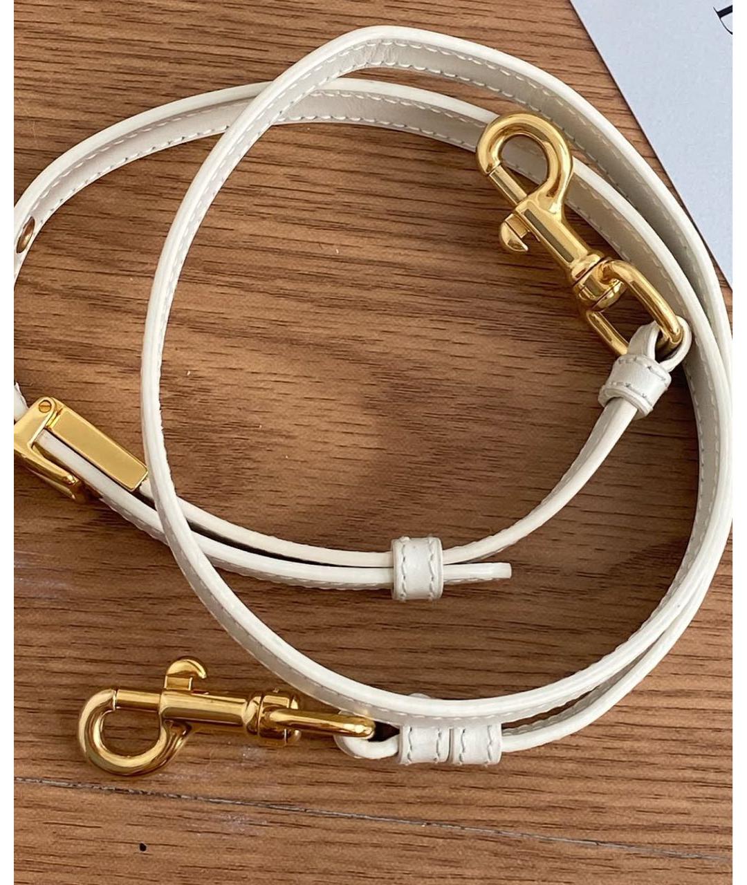 CHRISTIAN DIOR Белая кожаная сумка через плечо, фото 2