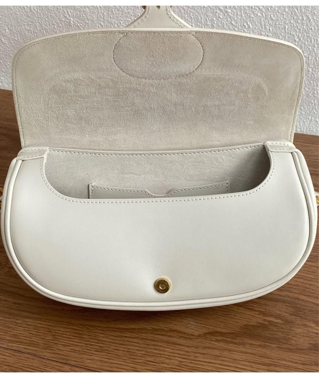 CHRISTIAN DIOR Белая кожаная сумка через плечо, фото 3