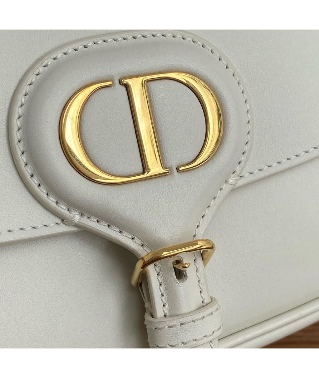 CHRISTIAN DIOR Белая кожаная сумка через плечо, фото 4