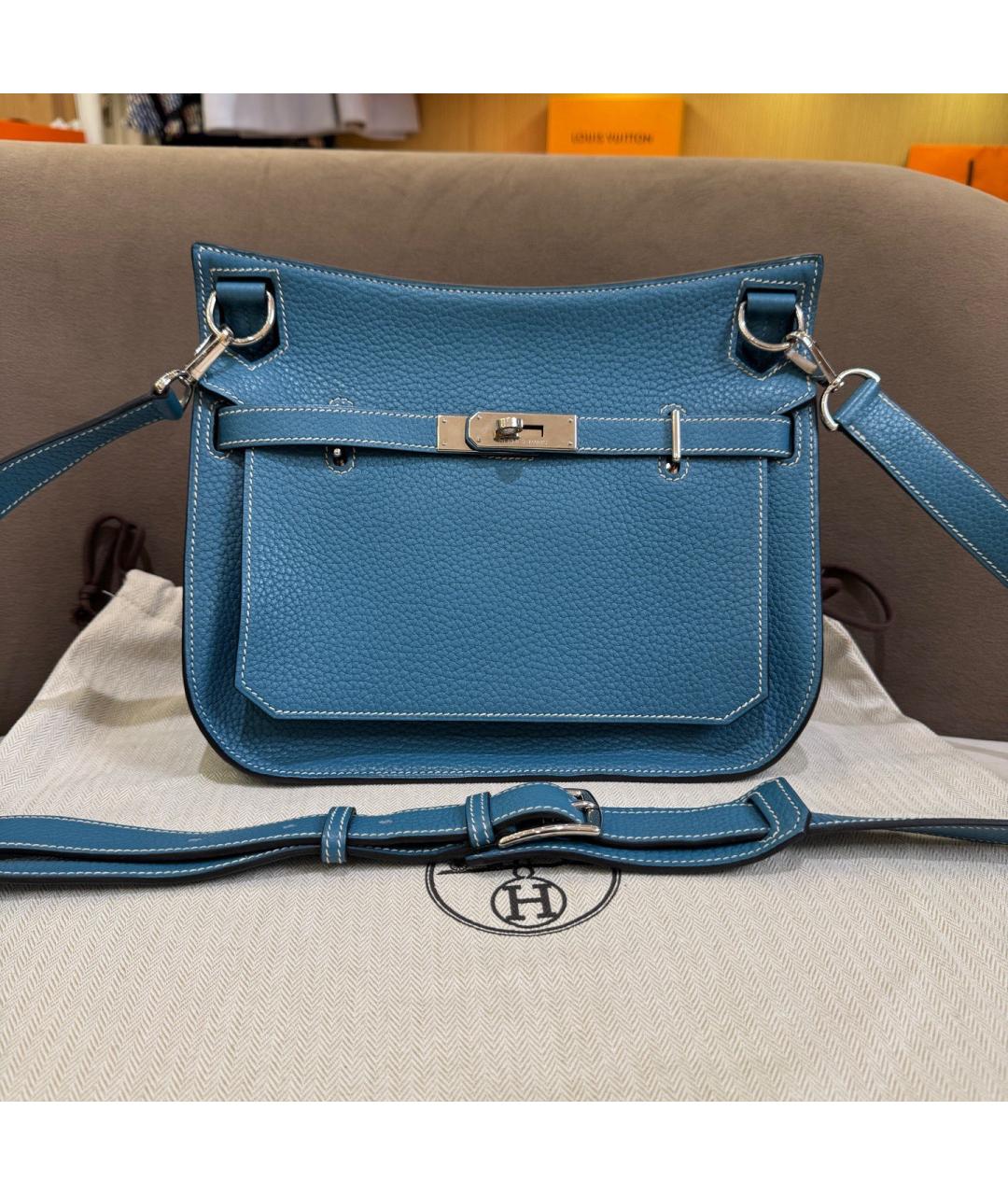 HERMES Синяя кожаная сумка через плечо, фото 9