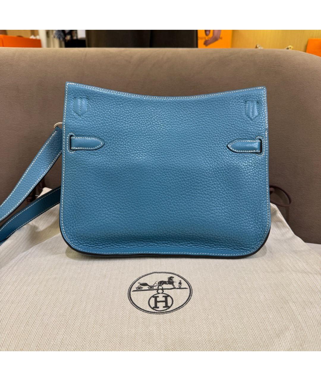 HERMES Синяя кожаная сумка через плечо, фото 2