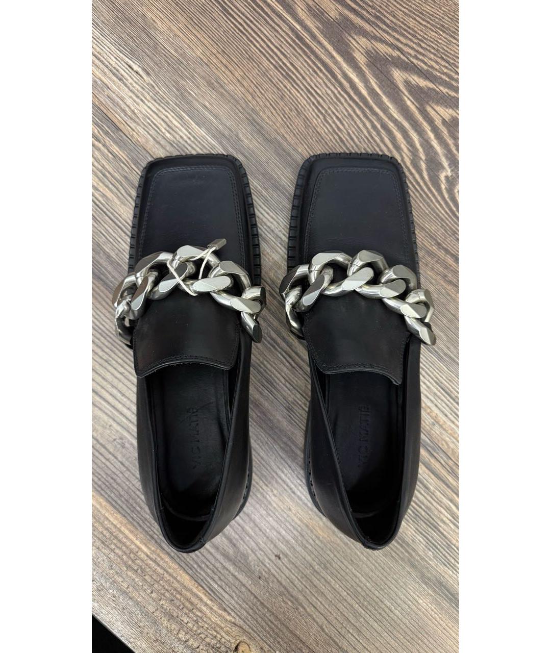 VIC MATIE Черные кожаные лоферы, фото 3