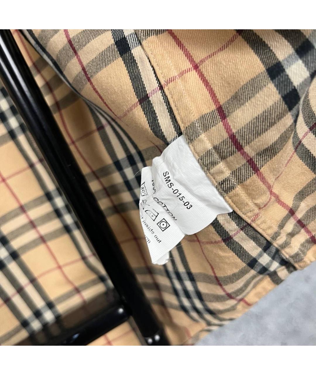 BURBERRY Бежевая хлопковая классическая рубашка, фото 7